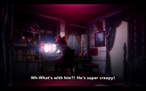 (at home in her pink bedroom)