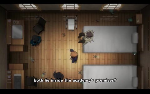(overhead shot of the dorm room)