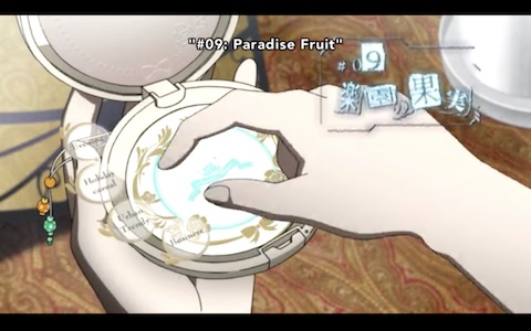 She's fiddling with her control thing, choosing an outfit.