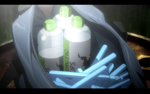 (The bottles say "***ERCTIC **OPS". )