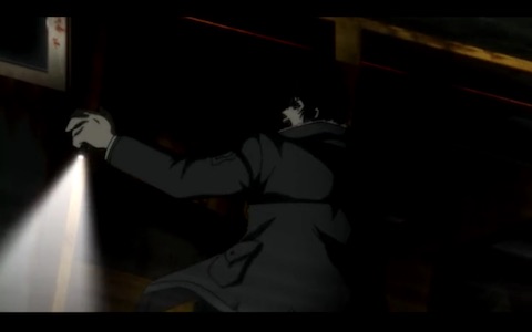 (Okay, it's an existing train, and he's already getting on when it starts.)