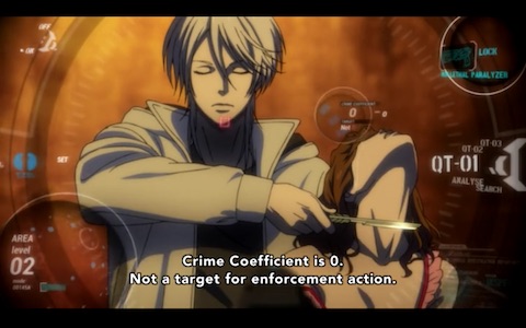 "Crime Coefficient is 0. Not a target for enforcement action."