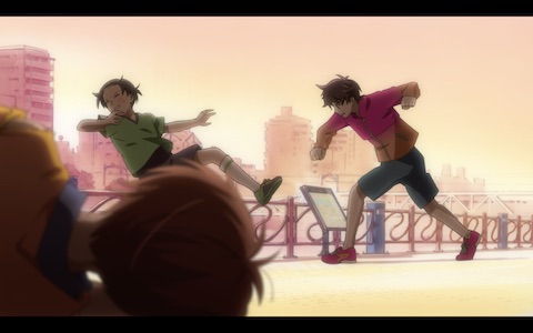(Fantasy Kazuki punches out one of the boys Enta got into a fight with.)