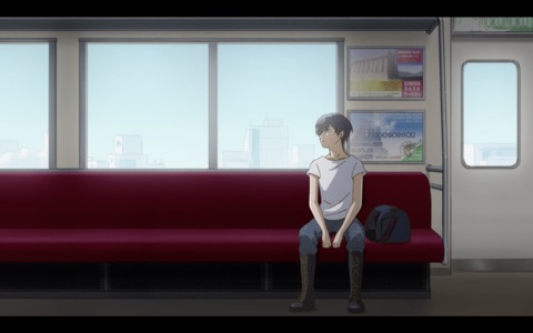 (Toi sits on a train, alone, heading back to Asakusa)