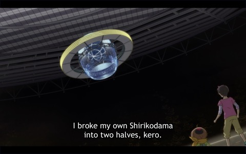 Keppi: "I broke my own shirikodama into two halves, kero."